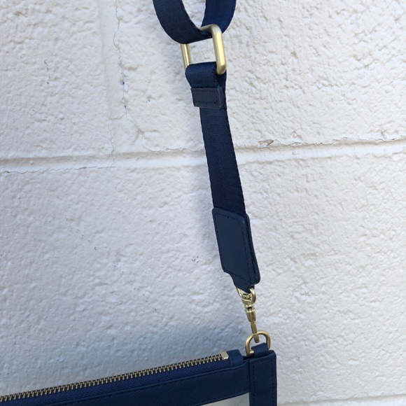 TRUFFLE CLEAR CROSSBODY BAG NAVY BLUE 100% LEATHER - Picture 5 of 6